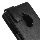 Nokia Lumia 830 klasikinis vertikaliai atverčiamas juodas odinis dėklas