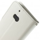 Nokia Lumia 930 atverčiamas baltas odinis dėklas - piniginė