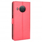 Nokia X20 (X10) atverčiamas raudonas odinis dėklas, knygutė - piniginė
