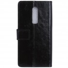 OnePlus 6 (Six) atverčiamas juodas odinis dėklas, knygutė - piniginė