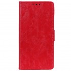 OnePlus 7 (OnePlus Seven) atverčiamas raudonas odinis dėklas, knygutė - piniginė
