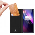 Dux Ducis Skin serijos OnePlus 8 juodas odinis atverčiamas dėklas