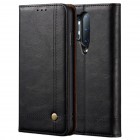 Deluxe atverčiamas juodas odinis OnePlus 8 Pro dėklas - knygutė