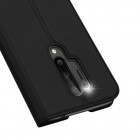 Dux Ducis Skin serijos OnePlus 8 Pro juodas odinis atverčiamas dėklas