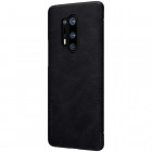 Prabangus „Nillkin“ Qin serijos juodas odinis atverčiamas OnePlus 8 Pro dėklas - knygutė