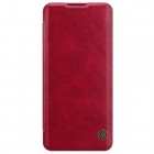 Prabangus „Nillkin“ Qin serijos raudonas odinis atverčiamas OnePlus 9 Pro dėklas - knygutė