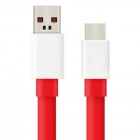 Oficialus „OnePlus“ Flat Fast Charging Type-C USB raudonas laidas 1,5 m (D401, originalus)
