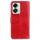 OnePlus Nord 2T 5G atverčiamas raudonas odinis dėklas - piniginė