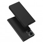 „Dux Ducis“ Skin serijos OnePlus Nord 2T 5G juodas odinis atverčiamas dėklas