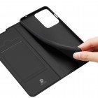 „Dux Ducis“ Skin serijos OnePlus Nord 2T 5G juodas odinis atverčiamas dėklas