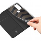 „Dux Ducis“ Skin serijos OnePlus Nord N10 5G juodas odinis atverčiamas dėklas