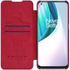 Prabangus „Nillkin“ Qin serijos raudonas odinis atverčiamas OnePlus Nord N10 5G