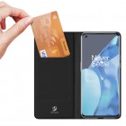 Dux Ducis Skin serijos OnePlus 9 Pro juodas odinis atverčiamas dėklas