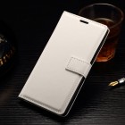 OnePlus 2 (Two) atverčiamas baltas odinis dėklas - piniginė
