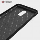 OnePlus 7 (OnePlus Seven) „Carbon“ kieto silikono TPU juodas dėklas - nugarėlė