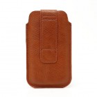 Ruda odinė įmautė telefonui su kišenėle (L dydis - Apple iPhone 6)