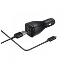 Originalus Samsung Adaptive Fast Charging EP-LN920 automobilinis įkroviklis juodas su Type-C USB laidu (15W)