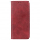 Samsung Galaxy A02s (A025) „Split“ serijos raudonas odinis atverčiamas dėklas - knygutė