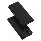 Dux Ducis Skin serijos Samsung Galaxy A12 (A125F) juodas odinis atverčiamas dėkla