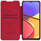 Prabangus „Nillkin“ Qin serijos raudonas odinis atverčiamas Samsung Galaxy A12 (A125F)