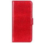 Samsung Galaxy A12 (A125F) atverčiamas raudonas odinis dėklas - piniginė