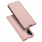 „Dux Ducis“ Skin serijos Samsung Galaxy A13 4G (SM-A135F) rožinis odinis atverčiamas dėklas