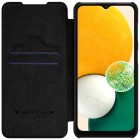 Prabangus „Nillkin“ Qin serijos juodas odinis atverčiamas Samsung Galaxy A13 5G (SM-A136U)