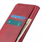 Samsung Galaxy A14 5G (SM-A146B, SM-A145F) „Split“ raudonas odinis atverčiamas dėklas - knygutė