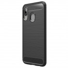Samsung Galaxy A20e (A202F) „Carbon“ kieto silikono TPU juodas dėklas - nugarėlė