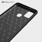 Samsung Galaxy A21s (A217) „Carbon“ kieto silikono TPU juodas dėklas - nugarėlė
