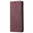 Samsung Galaxy A21s (A217) CaseMe Retro solidus atverčiamas bordo odinis dėklas - knygutė