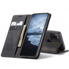 Samsung Galaxy A21s (A217) CaseMe Retro solidus atverčiamas juodas odinis dėklas - knygutė