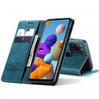 Samsung Galaxy A21s (A217) CaseMe Retro solidus atverčiamas žalias odinis dėklas - knygutė