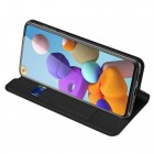 Dux Ducis Skin serijos Samsung Galaxy A21s (A217) juodas odinis atverčiamas dėkla