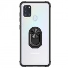 Samsung Galaxy A21s (A217) „Fashion“ Kickstand kieto silikono TPU skaidrus dėklas - nugarėlė