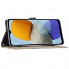 Samsung Galaxy A23 5G (SM-A236B) atverčiamas smėlio spalvos odinis retro dėklas - piniginė