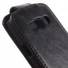 Samsung Galaxy A3 2015 (A300F) klasikinis vertikaliai atverčiamas juodas odinis dėklas