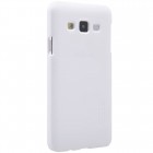 Samsung Galaxy A3 (A300) Nillkin Frosted Shield baltas plastikinis dėklas + apsauginė ekrano plėvelė
