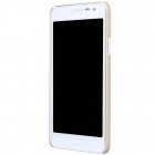 Samsung Galaxy A3 (A300) Nillkin Frosted Shield auksinis plastikinis dėklas + apsauginė ekrano plėvelė