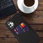 „KSQ“ Shell Samsung Galaxy A32 5G juodas odinis dėklas - nugarėlė su kišenėle kortelėms