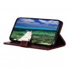 Samsung Galaxy A34 5G (SM-A346E) atverčiamas rudas odinis dėklas - piniginė