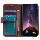 Samsung Galaxy A34 5G (SM-A346E) atverčiamas rudas odinis dėklas - piniginė