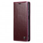 Samsung Galaxy A34 5G (SM-A346E) „CaseMe“ Leather solidus atverčiamas bordo odinis dėklas - knygutė