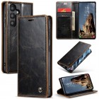 Samsung Galaxy A35 CaseMe Leather solidus atverčiamas rudas odinis dėklas - knygutė