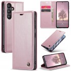 Samsung Galaxy A35 CaseMe Leather solidus atverčiamas rožinis odinis dėklas - knygutė