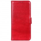 Samsung Galaxy A40 (A405F) atverčiamas raudonas odinis dėklas - piniginė