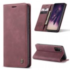 Samsung Galaxy A41 (A415F) CaseMe Retro solidus atverčiamas bordo odinis dėklas - knygutė