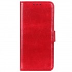 Samsung Galaxy A42 5G atverčiamas raudonas odinis dėklas - piniginė