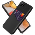 „KSQ“ Shell Samsung Galaxy A42 5G juodas odinis dėklas - nugarėlė su kišenėle kortelėms
