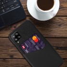 „KSQ“ Shell Samsung Galaxy A42 5G juodas odinis dėklas - nugarėlė su kišenėle kortelėms